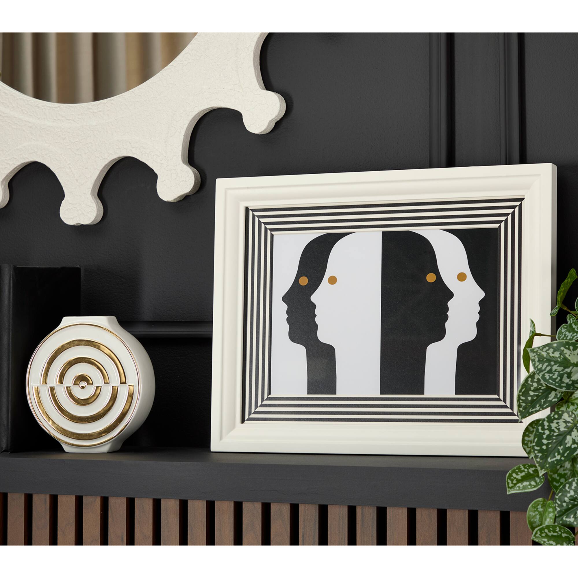 Jonathan Adler x Michaels 18.5" x 14.5" Black & White Atlas Wall Art